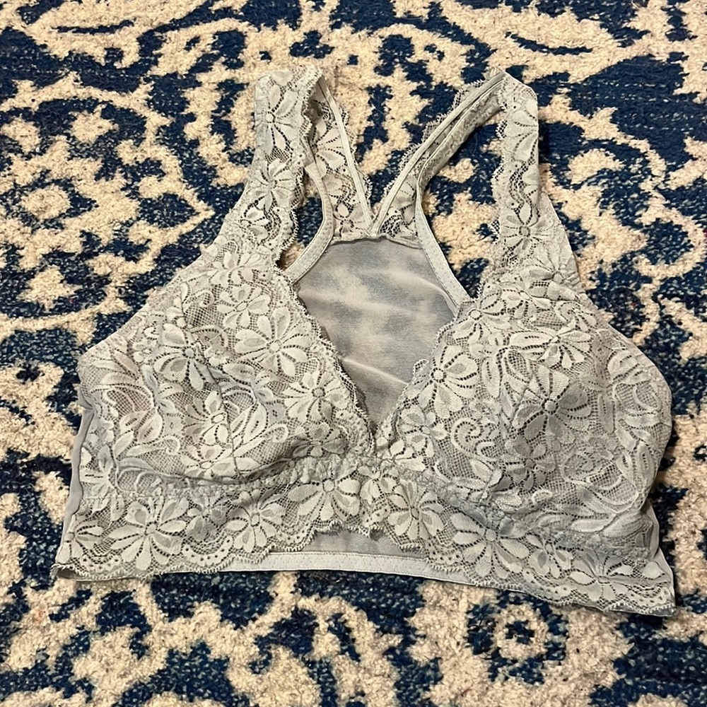 Gray Rue21 lace bralette with mesh back!